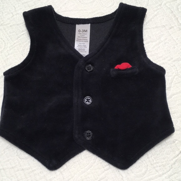 0-3m (6/$20) Velour Vest/Waistcoat by George - Picture 1 of 13